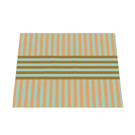Signature Stripes Tablecloth: Mint, Peach, Olive