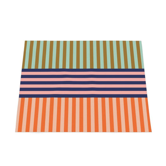 Signature Stripes Tablecloth: Mint, Olive, Blue, Pink, Orange