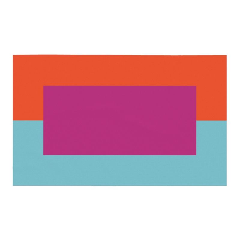 Color Block Tablecloth: Fuchsia, Red, Turqoise