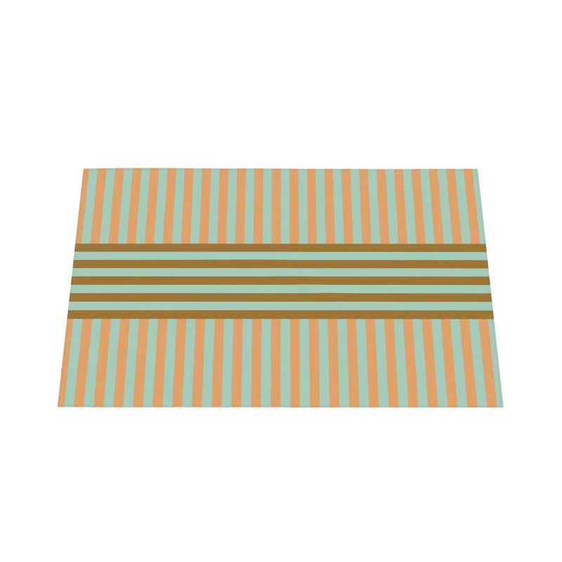Signature Stripes Tablecloth: Mint, Peach, Brown