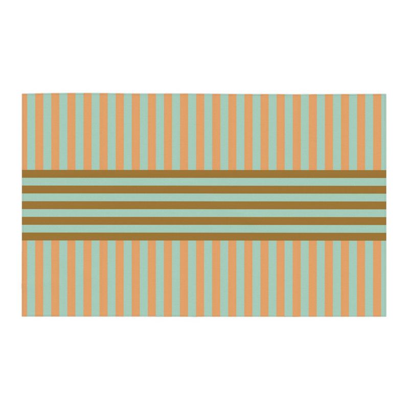 Signature Stripes Tablecloth: Mint, Peach, Brown