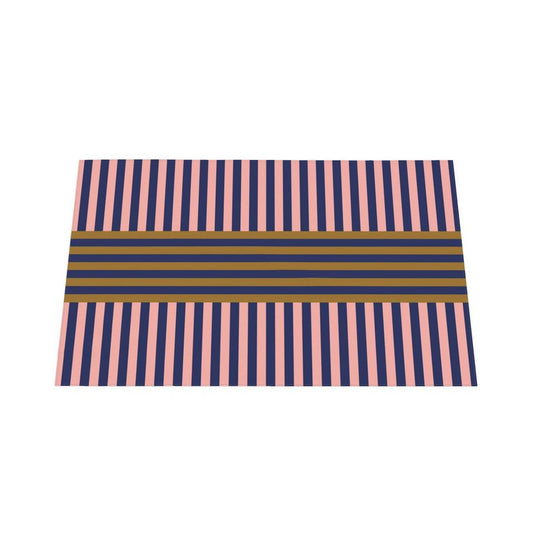 Signature Stripes Tablecloth: Pink, Brown