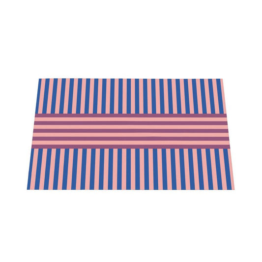 Signature Stripes Tablecloth: Pink, Navy, Mauve