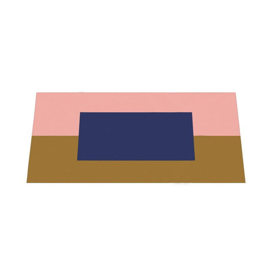 Color Block Tablecloth: Blue, Pink, Brown