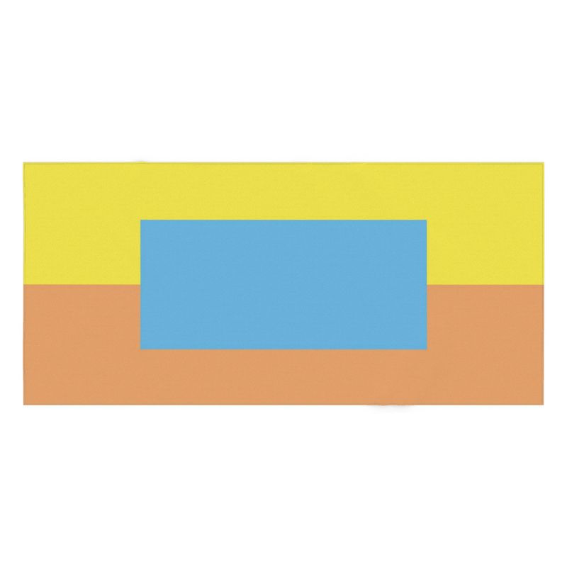 Color Block Tablecloth: Blue, Yellow, Terracotta