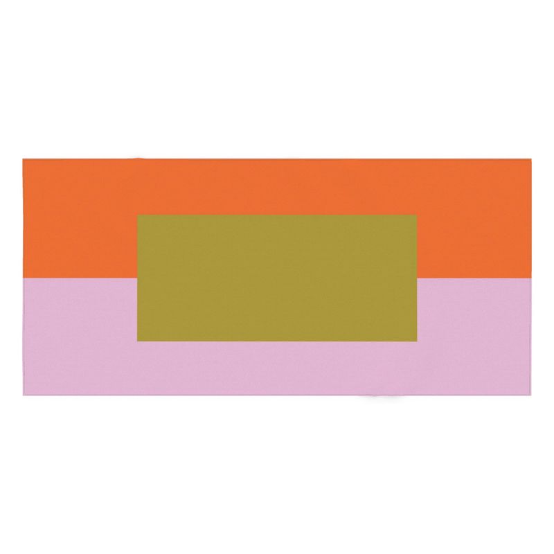 Color Block Tablecloth: Tan, Red, Lilac