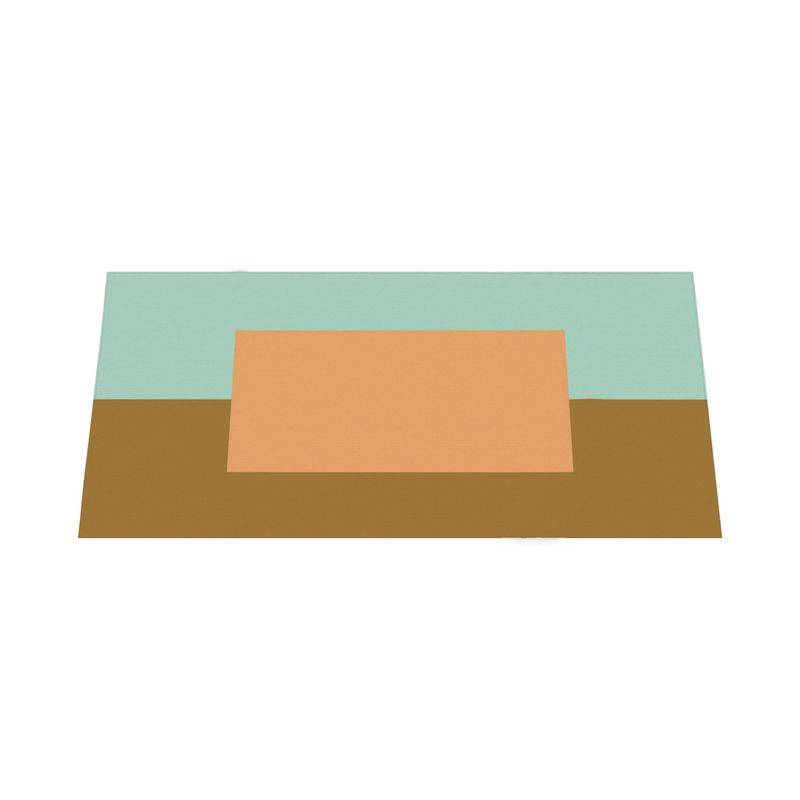 Color Block Tablecloth: Peach, Teal, Brown