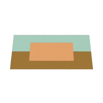 Color Block Tablecloth: Peach, Teal, Brown