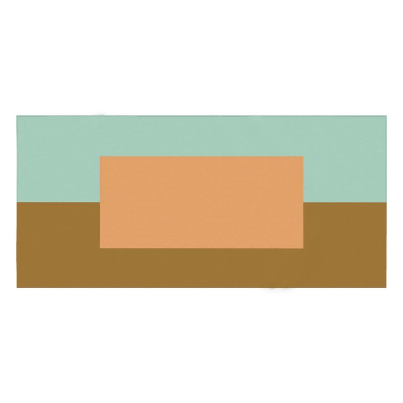 Color Block Tablecloth: Peach, Teal, Brown