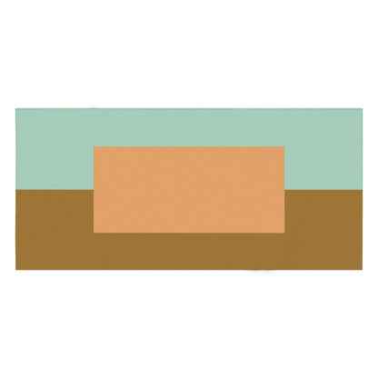 Color Block Tablecloth: Peach, Teal, Brown