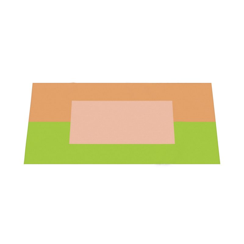Color Block Tablecloth: Peach, Terracotta, Green