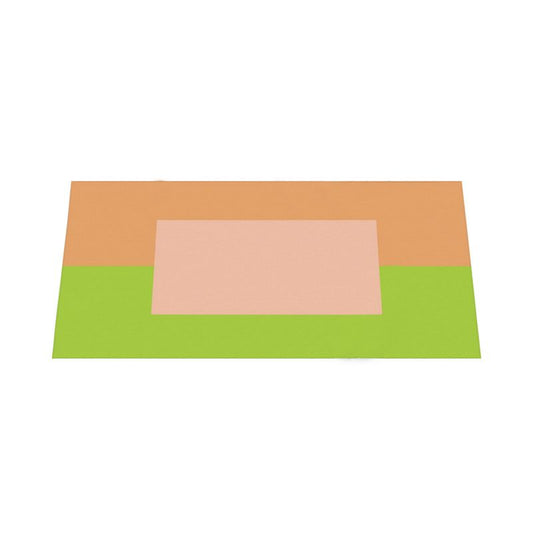Color Block Tablecloth: Peach, Terracotta, Green