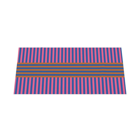 Signature Stripes Tablecloth: Pink, Blue, Brown