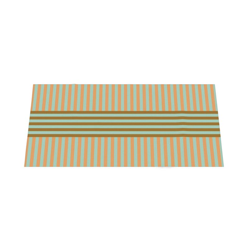 Signature Stripes Tablecloth: Mint, Blush, Brown
