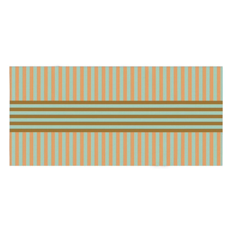 Signature Stripes Tablecloth: Mint, Blush, Brown