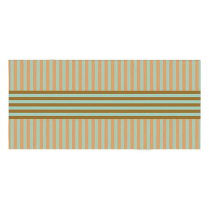 Signature Stripes Tablecloth: Mint, Blush, Brown