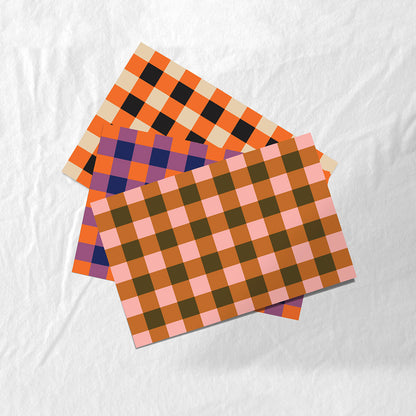 Plaid paper placemat set