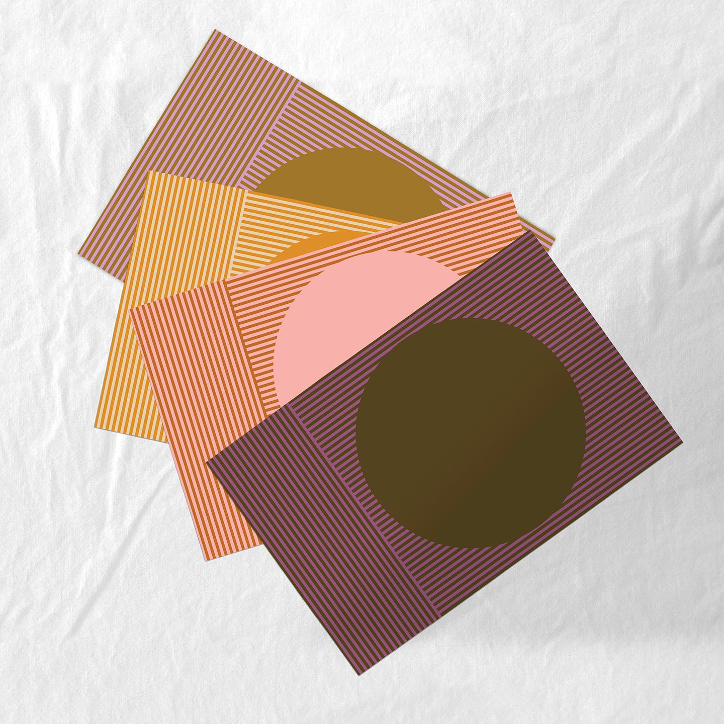 Modern Striped paper placemat variety set. 